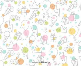 Cartoon Sweets Vector Pattern