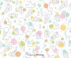 Cartoon Sweets Vector Pattern