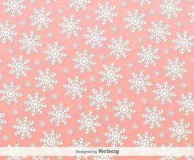 Snowflakes Pink Vector Background