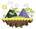Forested Mountain Vector Landscape