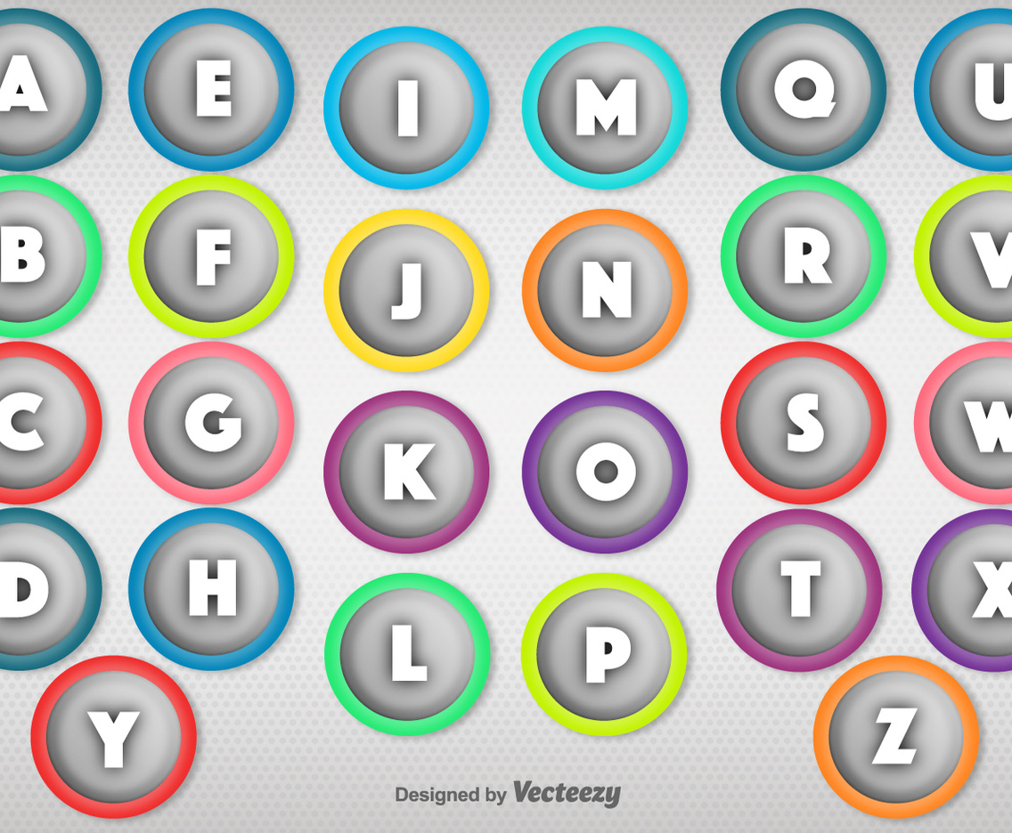 Outlined Vector Bullet Points With Letters