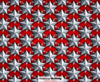 Vector Background With Silver 3D Stars Seamless Pattern