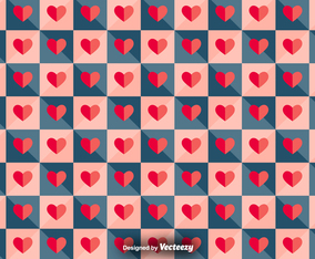 Vector Tiled Pattern With Paper Hearts