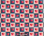 Vector Tiled Pattern With Paper Hearts