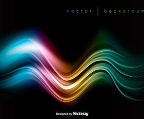 Vector Colorful Wave On Black Background
