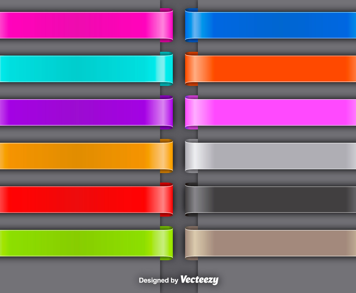 Set Of Colorful Vector Ribbons
