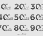 Anniversary Vector Icon Set