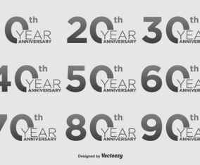 Anniversary Vector Icon Set