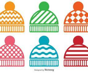 Vector Set Of Winter Hat Icons