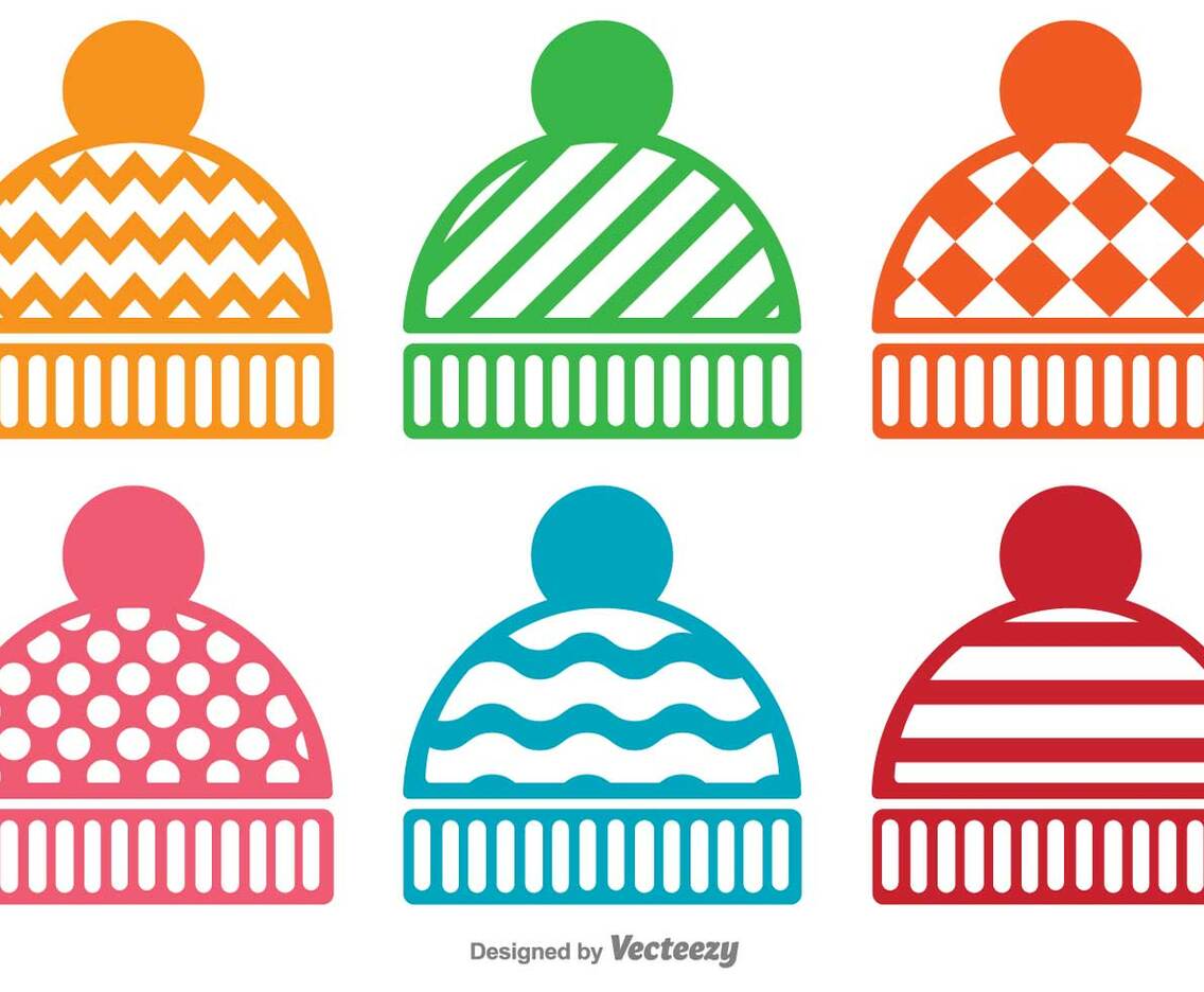 Vector Set Of Winter Hat Icons