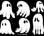 Cartoon Ghosts Vector Set