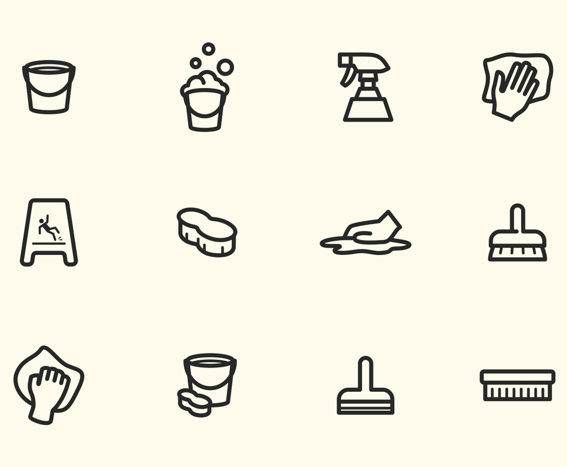 Simple Vector Stroke Cleaning Icons