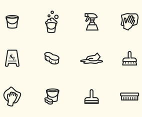 Simple Vector Stroke Cleaning Icons