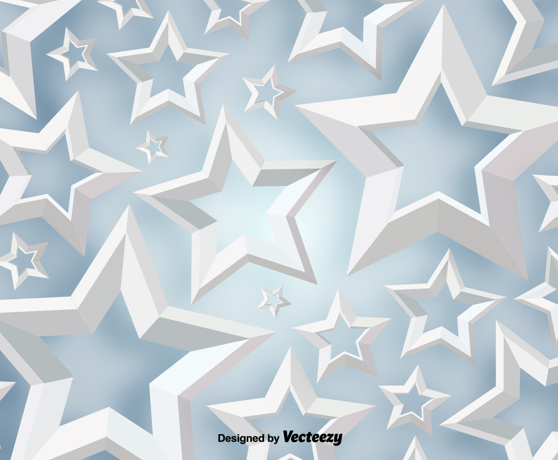 Vector 3D White Stars Background