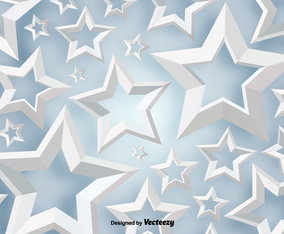 Vector 3D White Stars Background