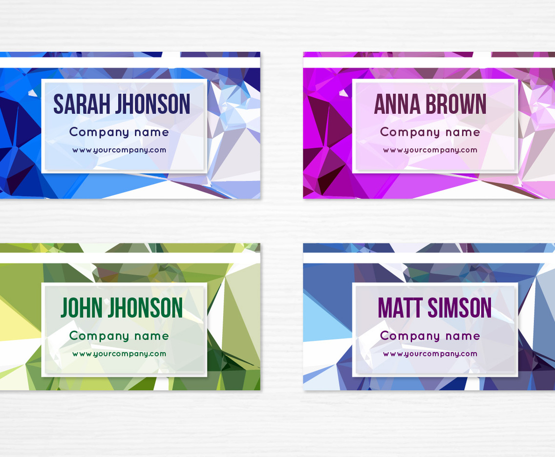 Free Vector Colorful Geometric Business Cards