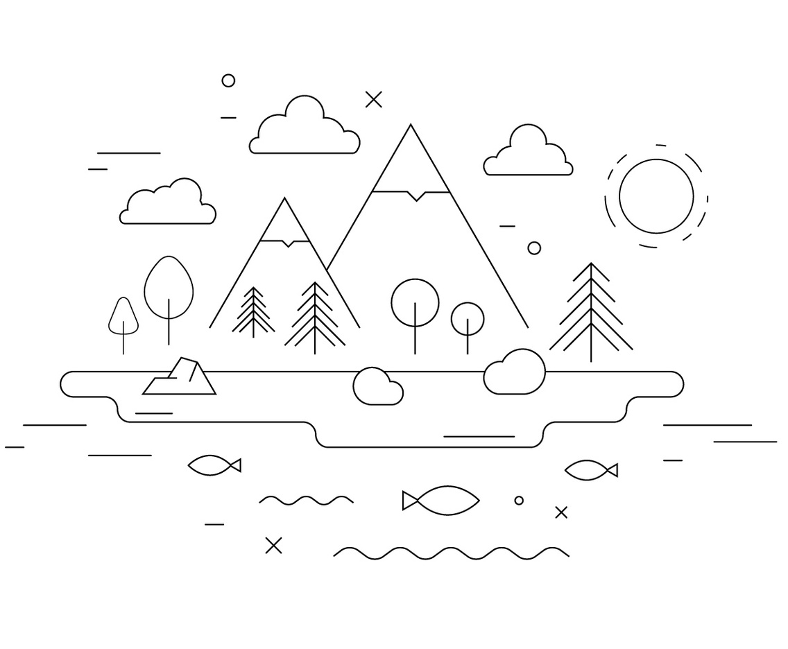 Mountain Landscape Vector Illustration