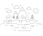 Mountain Landscape Vector Illustration