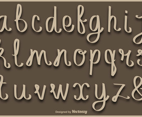 Lowercase Handwritten Letters Vector Alphabet