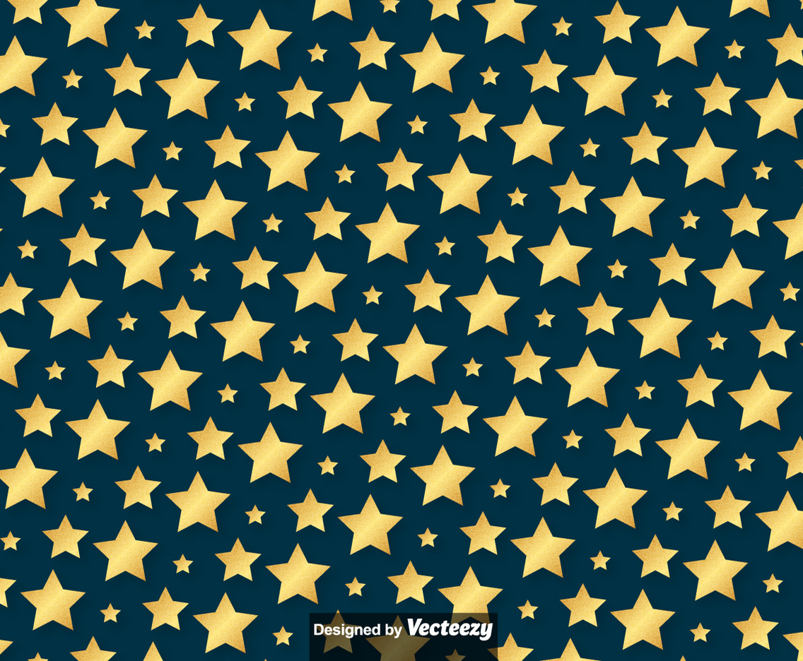 Vector Golden Stars Pattern