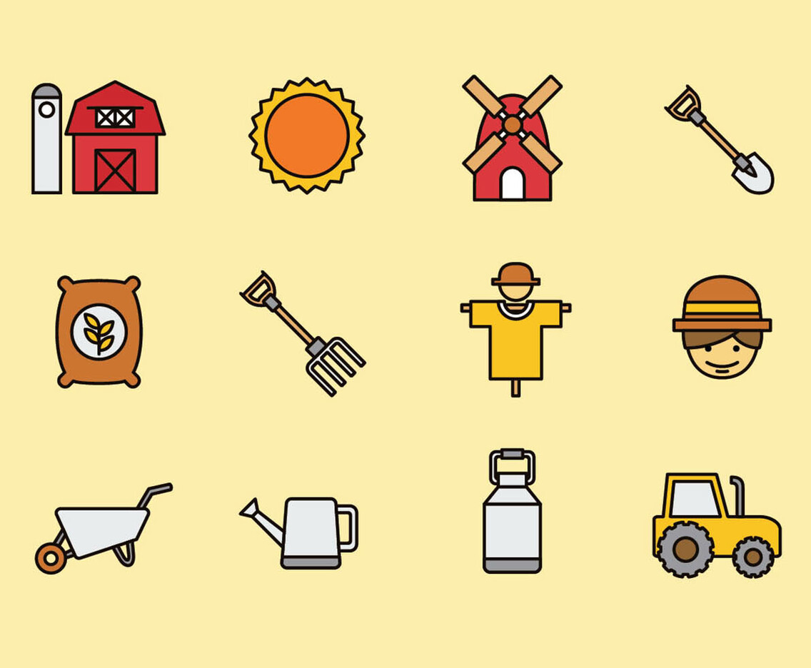 Farming Harvesting and Agriculture Vectors