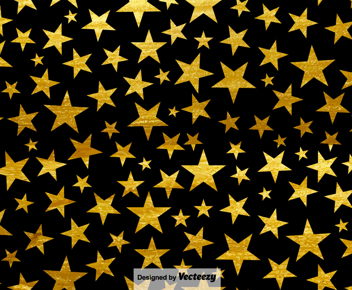 Black Background With Stars Seamless Pattern