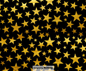 Black Background With Stars Seamless Pattern
