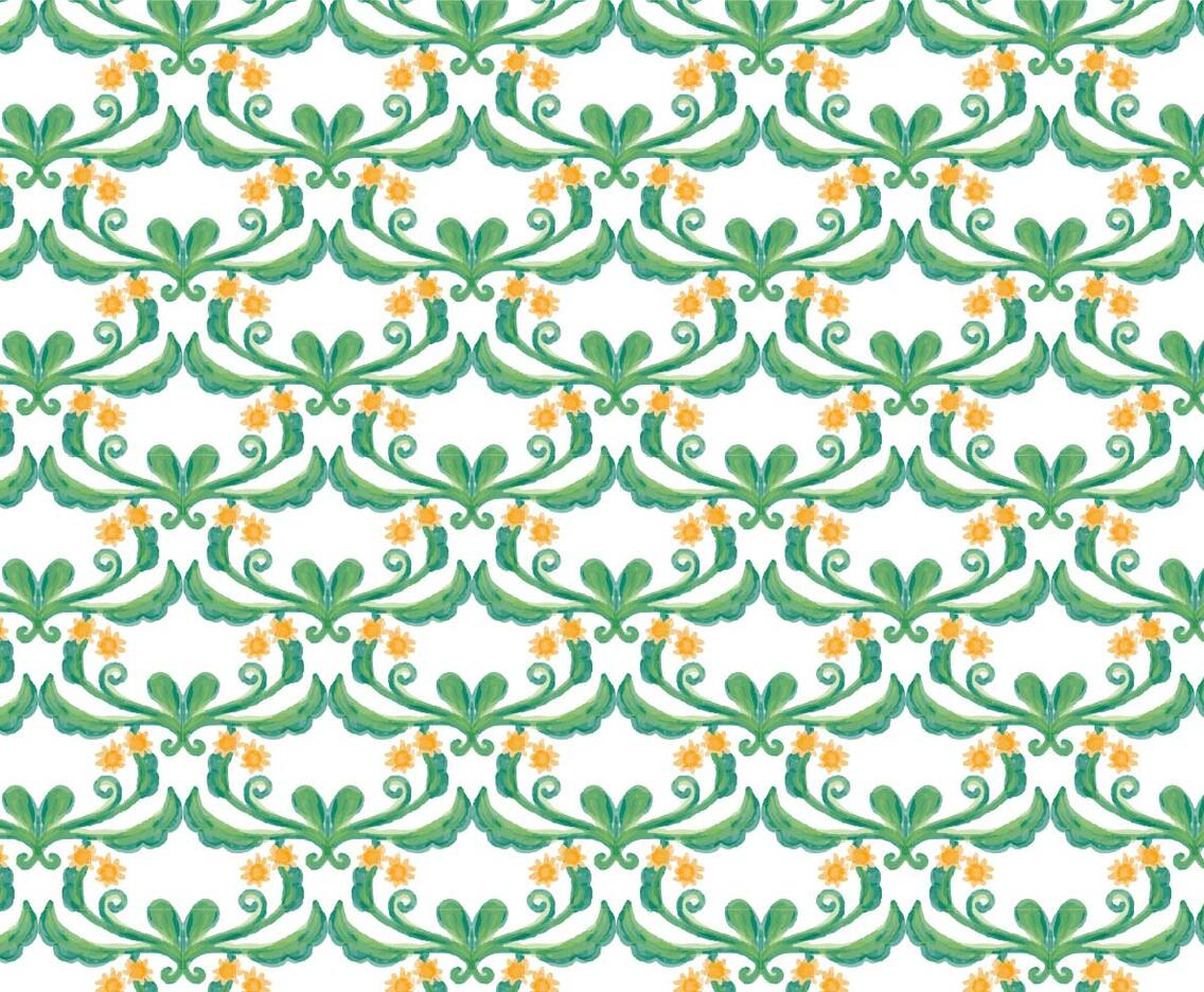 Green Floral Vector Watercolor Background