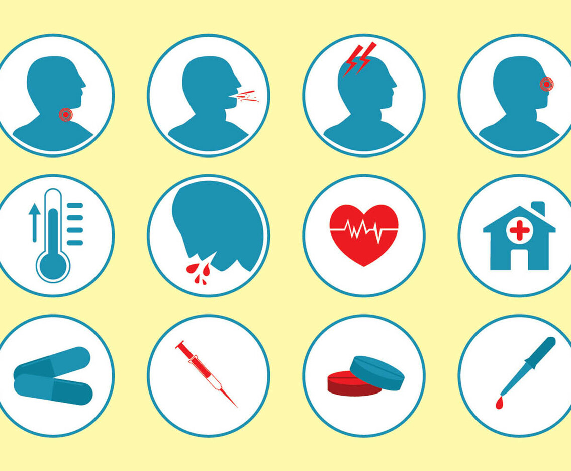 Sick and Medical Icon Vector Set