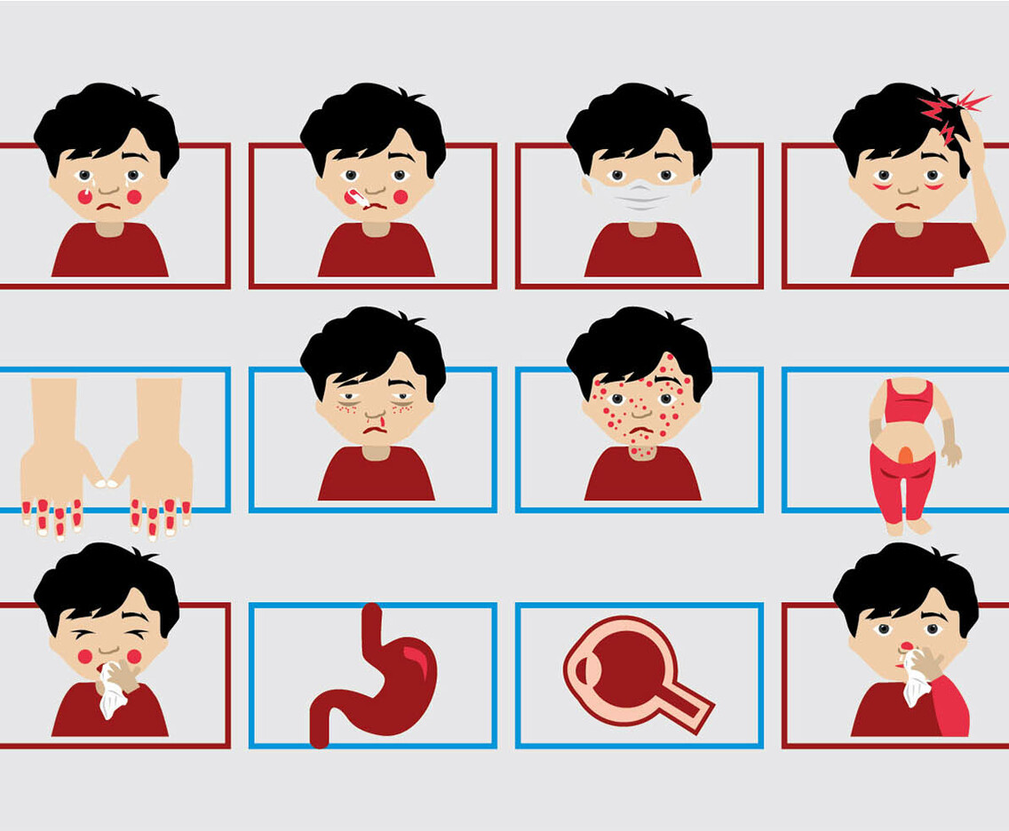 Sick Child Icon Vector