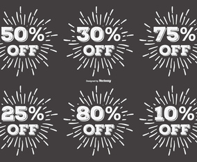 Vintage Discount Sunburst Lables