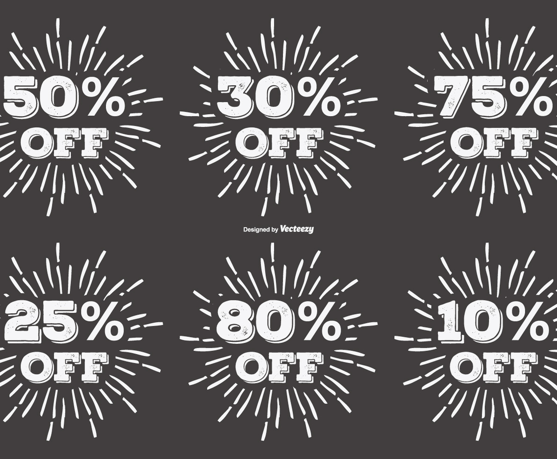 Vintage Discount Sunburst Lables