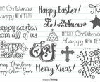 Hand Drawn Christmas Easter Doodles