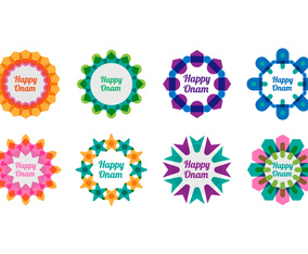 Free Onam Decorated Greeting Vector