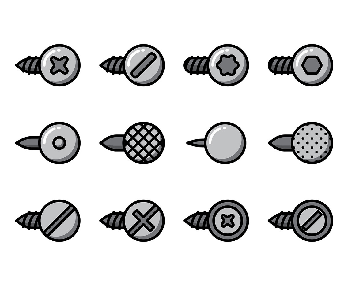 Nail Head Vector Set