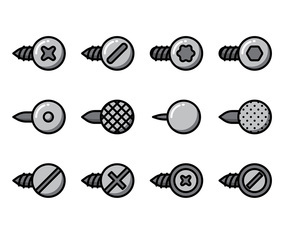 Nail Head Vector Set