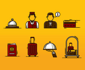 Concierge Icon Set Vector