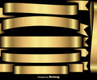 Vector Set Of Golden FlagsRibbons