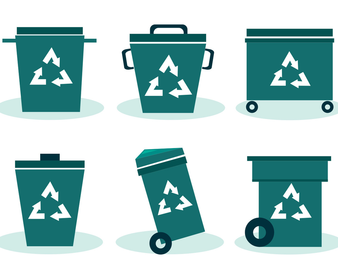 Trash Can Vector Set