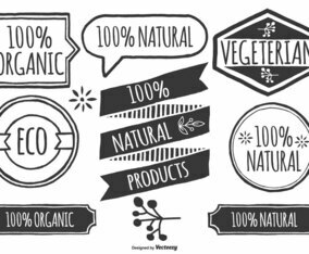 Hand Drawn Style Organic Product Lables