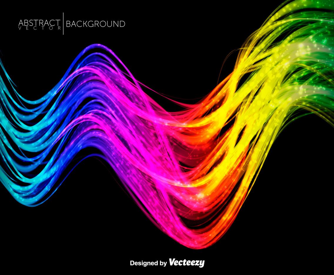 Abstract Colorful Shiny Waves - Vector Illustration