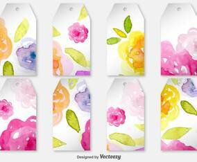 Blank Spring Decorated Labels - Vector Labels With Flowers