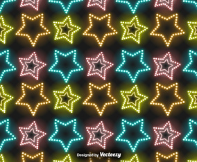 Vector Neon Stars Pattern
