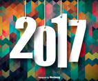 Colorful Background For 2017 New Year Celebration