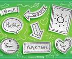 Vector Paper Tags With Messages