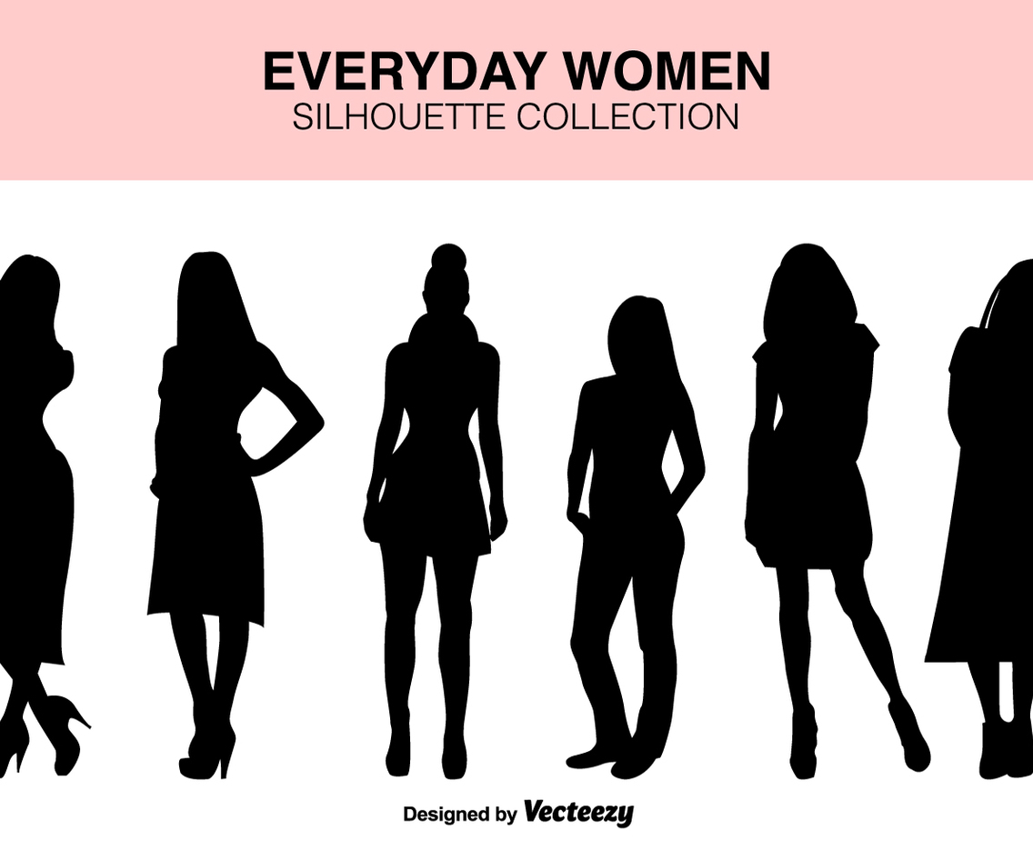 Vector Set Of Women Silhouettes