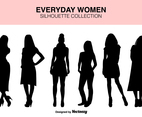 Vector Set Of Women Silhouettes
