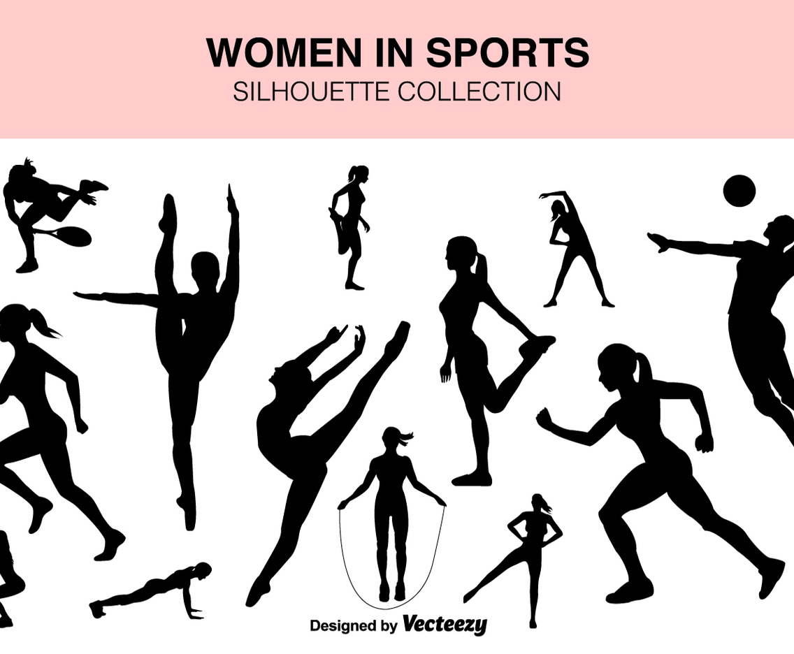 Vector Set Of Sport Women Silhouettes