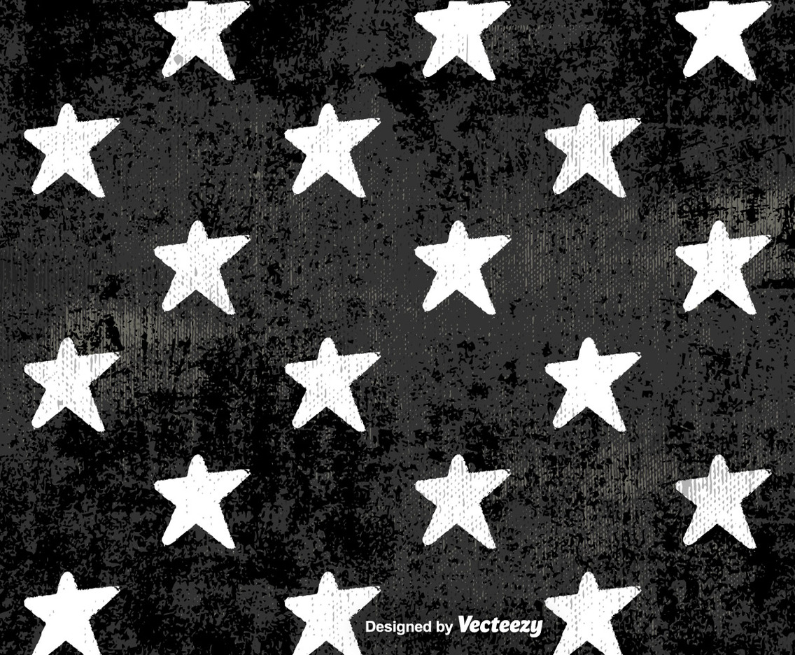 Vector Grunge White Stars Pattern