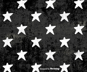 Vector Grunge White Stars Pattern